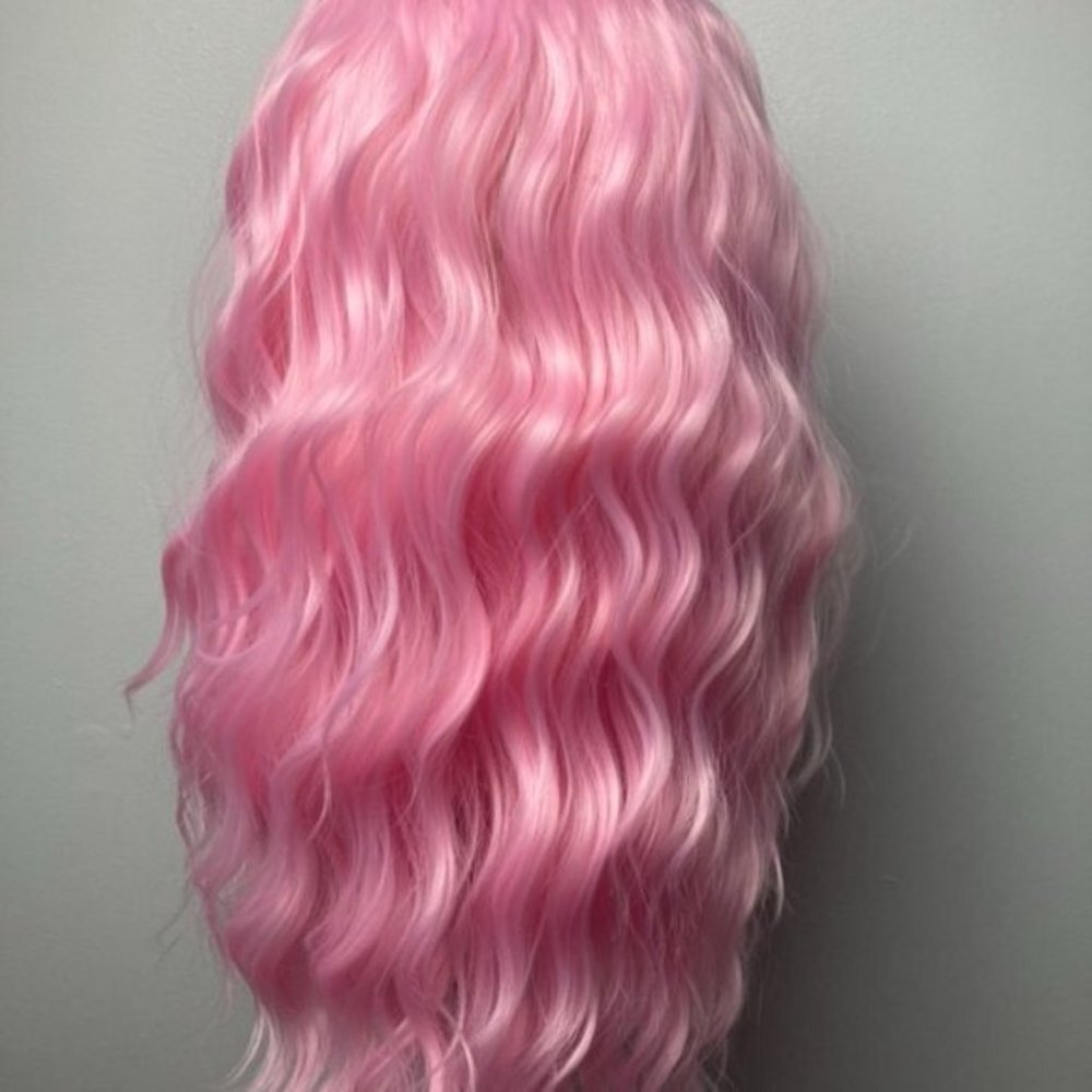 Light Pink Wig Lace Front Wig - Picture 3 of 9